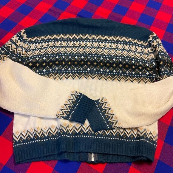 Anderson Little Co. Fair Isle Nordic VTG Acrylic Orlon Sweater Jacket Sz Large - Picture 4 of 10